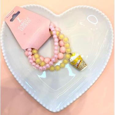 Imagem de Pulseiras de Miçanga Infantil Potinho de Pipoca (conjunto com três pul