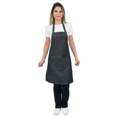 Imagem de Avental Jeans com bolso - Demorgan Uniformes, Preto, UN