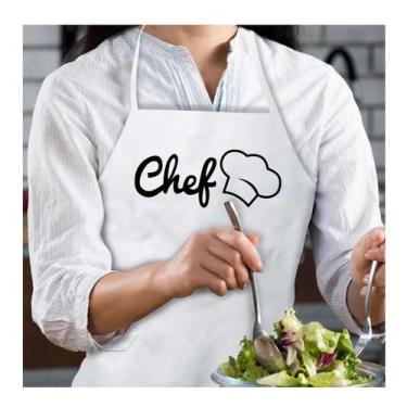 Imagem de Avental do chef impermeavel branco com forro - vida pratika