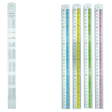 Imagem de Régua de Alumínio Material Escolar 30 Cm Colorida Cor:Amarelo - Barret