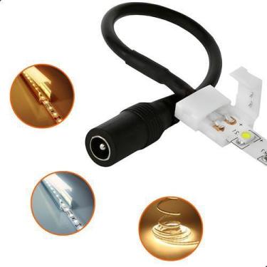 Imagem de Conector Emenda Fita Led 2 Vias Rabicho Fêmea P4 8 E 10 Mm - VLED, 10M