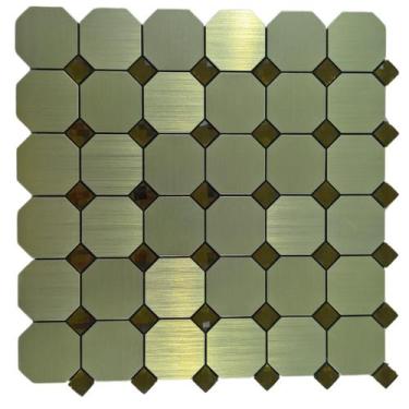 Imagem de Pastilha Adesiva Aluminio Decoração Banheiro Cozinha Dourado - NeoBlue