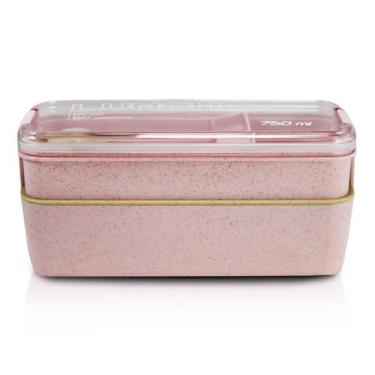 Imagem de Pote Marmita Ecológica de 2 Andares 750ml Jacki Design Rosa