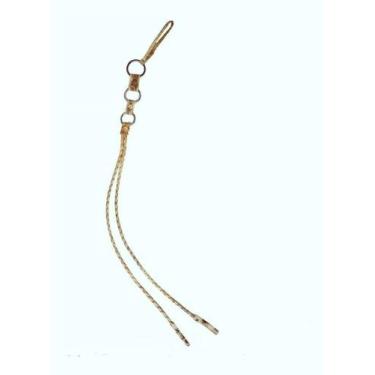 Imagem de Rebengue Chicote Couro Crú Três Argolas Inox Oferta Cavalo Mula - Sela