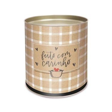 Imagem de Lata para Doces Rígida - Feito com Carinho - 1 unidade - Cromus - Rizz