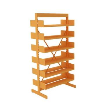 Imagem de Estante Para Biblioteca Dupla Pandin 2,30 m Laranja Picasso
