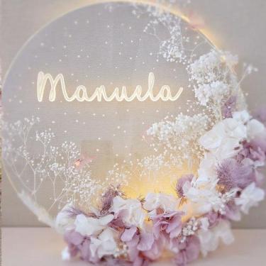 Imagem de Porta Maternidade Floral Iluminada - JasminFlower