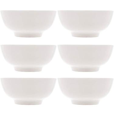 Imagem de Conjunto 6 Tigelas Brancas de Porcelana 540ml Bowls Lyor Clean para Sopas Caldos Saladas