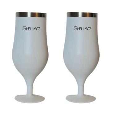 Imagem de Kit 2 Taças Térmica para Cerveja - 400ML - Shellmo, BRANCA