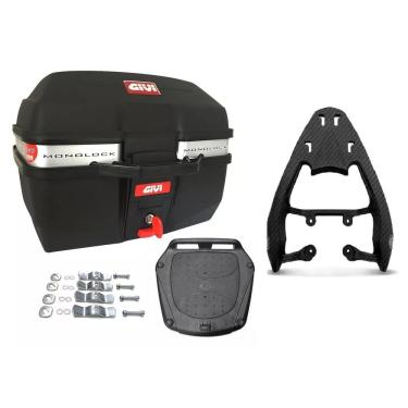 Imagem de KIT BAÚ MOTO 27L M.LOCK TRAFFIC E27M + BAGAGEIRO SCAM Churrasqueira Grelha Fan Start 160 Preto