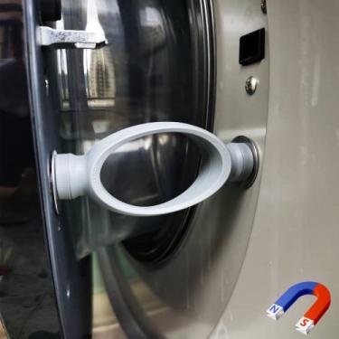 Imagem de Suporte para porta de máquina de lavar roupa, evita mofo que ajuda sua máquina de lavar a secar adequadamente para evitar odores (cinza escuro)