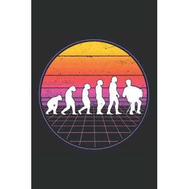 Imagem de Akkordeonist Notizbuch: Akkordeon Evolution Vaporwave Akkordeonist 80's / 6x9 Zoll / 120 linierte Seiten Seiten
