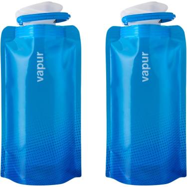 Imagem de Vapur, Garrafas de água dobráveis, pacote com 2 garrafas de água reutilizáveis à prova de vazamento com mosquetão para malhar, acampamento, mochilão, caminhadas e viagem!