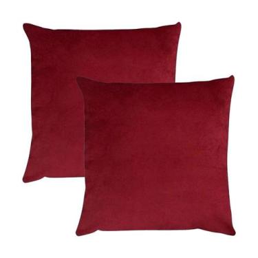 Imagem de Kit 2 Capas para Almofada em Veludo Liso 43x43 com Enchimento 50x50 Vá