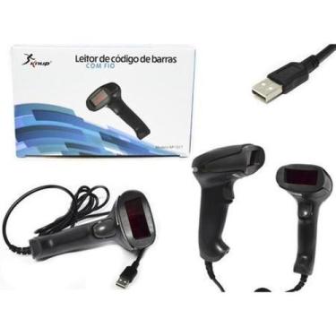 Imagem de Leitor scanner de codigo de barras laser com cabo usb de 1,5m - Knup