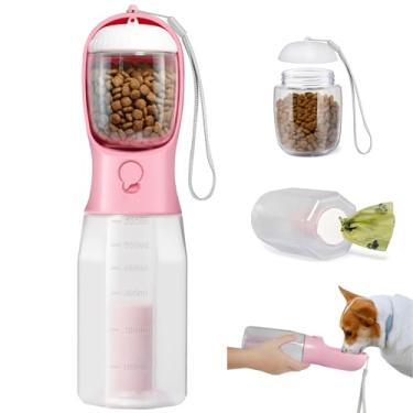 Imagem de ikuso Garrafa de Água para Cachorro com Filtro, Dispensador de Água Portátil para Viagem para Cachorro com Recipiente para Comida E Sacos para Cocô de Cachorro, Rolos, À Prova de Vazamento, Lavável À