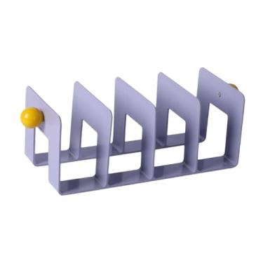Imagem de WeiLaiKeQi Suporte de acrílico para livros, estante, fichário, organizador minimalista, pasta de arquivo, classificador para documentos, correspondências, livros, Roxo