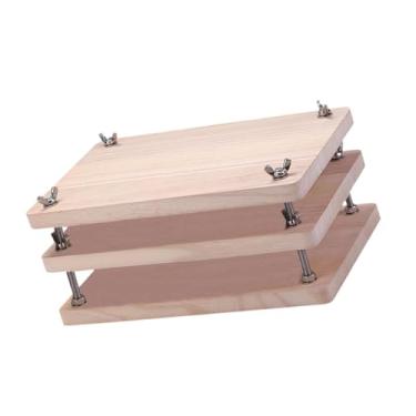 Imagem de Esquirla Prensa para livros, máquina de prensa de papel plana, 3 placas, ferramenta de ligação de livros, prensa de madeira para etiquetas de marcação de