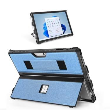 Imagem de Capa para Microsoft Surface Pro 7+/Pro 7/Pro 6/Pro 5/Pro 4 de 12,3 polegadas, com suporte para caneta de superfície e alça de mão, compatível com teclado Surface Pro Type Cover (azul)