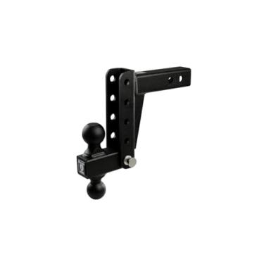 Imagem de BulletProof Hitches - Engate de reboque leve ajustável de 5 cm (classificação de 4,5 kg) - Engate de reboque de queda/elevação de 15 cm com esfera dupla de 5 cm e 2 5/40.6 cm - Revestimento em pó, aço
