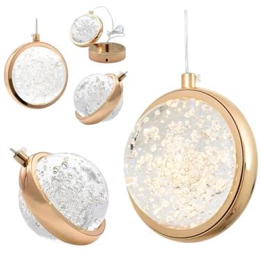 Imagem de Luminária Pendente LED Saturno, Cristal com Acabamento Rose Gold, Design Moderno