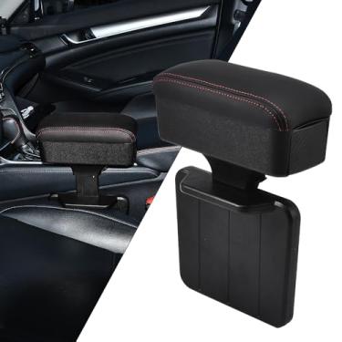 Imagem de XIMINZ Caixa de armazenamento de apoio de braço de carro, organizador de enchimento de lacuna de assento de carro, almofada extensora de descanso de braço para console central de carro com suporte de