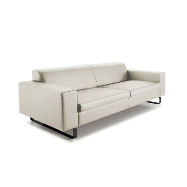 Imagem de Sofá 3 Lugares Otto Revestimento Sintético Gelo 215 cm