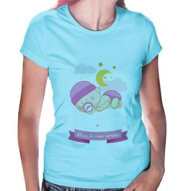 Imagem de Baby Look Mãe de uma menina - Foca na Moda, Azul bebê, GG