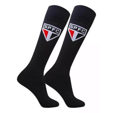 Imagem de Meião São Paulo Infantil Juvenil Preto Rikam Oficial, GG