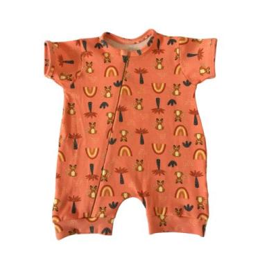 Imagem de Macacão Curto para Bebê com Ziper Algodão Super Confortável Menina Men