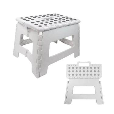 Imagem de Banqueta Retrátil Branca Banquinho Dobrável até 150 Kilos - POWER MAID