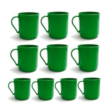 Imagem de Kit 30 Canecas Plásticas 400ml Infantil Para Creches Escolas Festas e Eventos Merenda Cantina (Verde)