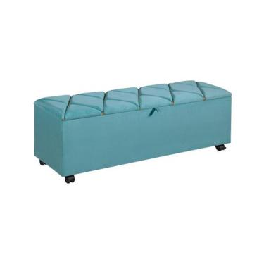 Imagem de Recamier 135cm Jade Detalhado Azul Turquesa - Premier Estofados