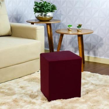 Imagem de Capa De Puff Quadrado Plus Premium Elastex Vinho - Charme do Detalhe, 