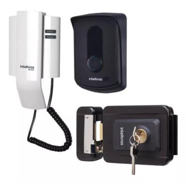 Imagem de Kit Porteiro Residencial IPR 8010 + Fechadura Elétrica FX 1500 Intelbr