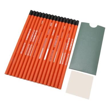 Imagem de Lápis de carvão, fácil de usar, 16 peças, lápis de esboço prático multiuso para escola para casa (carbono duro)
