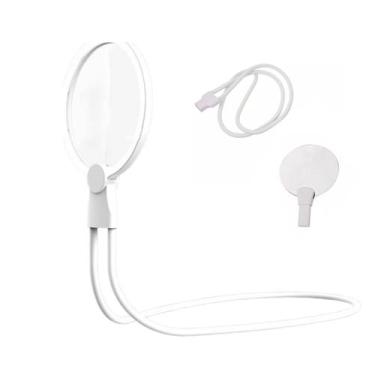 Imagem de Lupa de Pescoço Aumento 5x Haste Flexivel Apoio Mesa Maos Livres Idoso