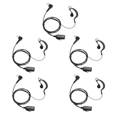Imagem de Pacote com 5 fones de ouvido CP200D CLS1410 com PTT/microfone para Motorola Walkie Talkies CLS1110 CP100D CP200 CP185 R2 BPR40 DTR700 RDU4100 RDU4160D RMU2040 RMU2080D Fone de ouvido G