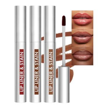 Imagem de Skynest 3Pcs Lip Stain - Lip Liner Stain, Natural Long Lasting Lip Stain Peel Off, À Prova D'Água, Permanece O Dia Todo, À Prova De Transferência, Altamente Pigmentado, Batom De Remoção Instantânea