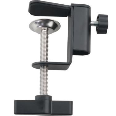 Imagem de WHYHKJ Braçadeira de mesa de montagem de metal ajustável tipo C, base de alça de plástico, suporte universal de mesa fixo, cantilever para iluminação, fotografia, videoconferência, transmissão direta