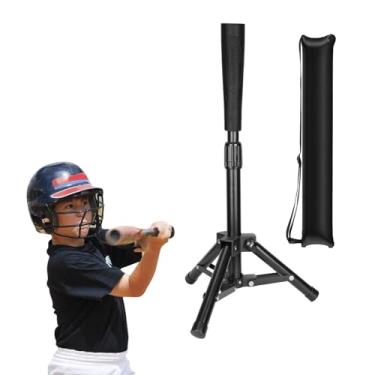 Imagem de Hikeen Camiseta de beisebol preta para crianças com altura ajustável de metal