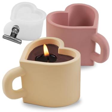 Imagem de Japleed Moldes de pote de silicone em forma de coração, recipientes exclusivos de armazenamento de velas, moldes de cimento de concreto de resina, caixa de resina irregular de silicone, porta-joias