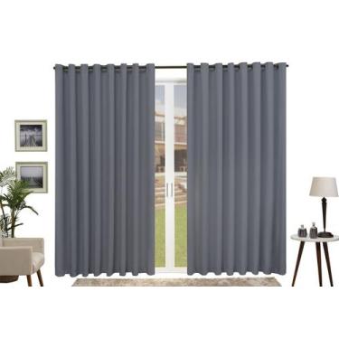 Imagem de Cortina  Lisa Corta Luz Ilhós tabaco 4,00x2,80 - Empório Luz, Cinza Es