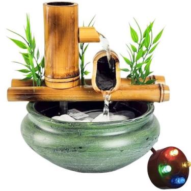 Imagem de Fonte De Mesa Agua Cascata Feng Shui Bambu Decorativa 18cm - NoBrand, 