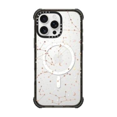 Imagem de CASETiFY Capa Ultra Impact para iPhone 16 Pro Max [Forte Fina/3,5 m 5X Proteção contra quedas de grau Militray/Compatível com Magsafe] - Padrão espacial em fundo transparente - Preto transparente