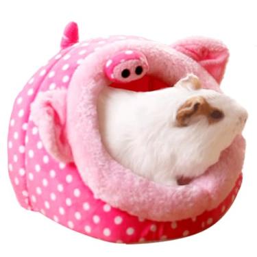 Imagem de EAEDMY Casa e esconderijo de porquinho-da-índia para porco-da-índia para dormir e se esconder, acessórios de gaiola de porquinho-da-índia decoração de habitat (grande, 3. Porco)