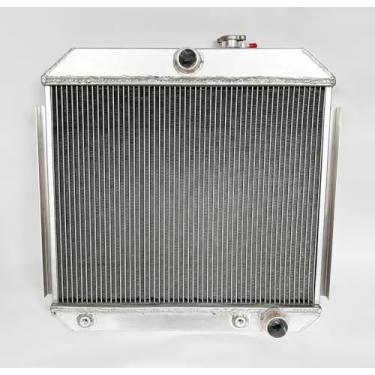 Imagem de WRCRAD Radiador de resfriamento de 2 fileiras serve para Chevrolet Chevy Bel-Air L6 3.8L 1955-1957 todo em alumínio