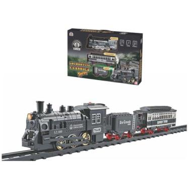 Imagem de Ferrorama Locomotiva Classica Spray Fumaça Efeito Sonoro - Braskit