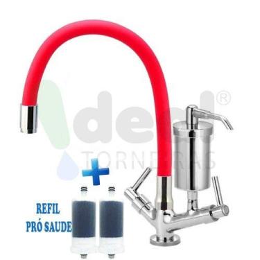 Imagem de Torneira Cozinha Com Filtro Bancada Colorida Flexível C-66 Várias Core