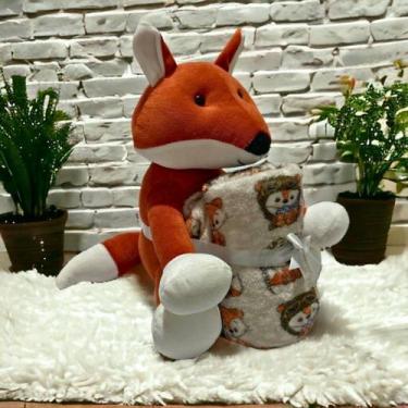 Imagem de Kit Bichinho De Pelucia Com Mantinha Para Bebe - Miguel Baby, Raposa